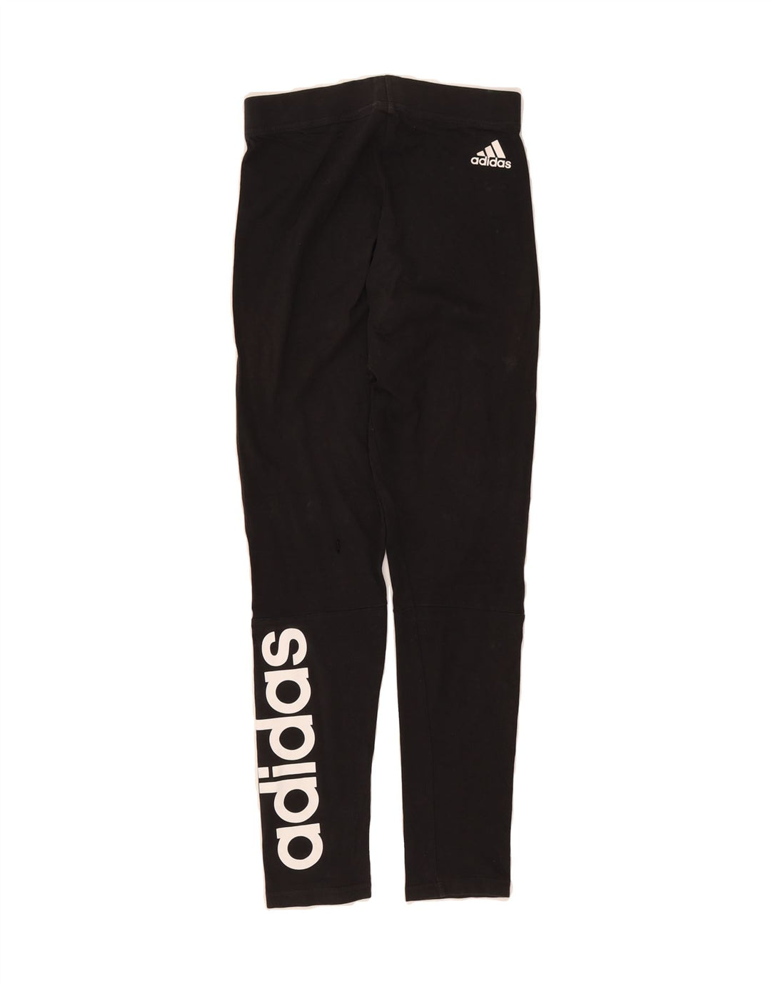 ADIDAS Girls Graphic Leggings 13-14 Years Black Vintage Adidas and Second-Hand Adidas from Messina Hembry 