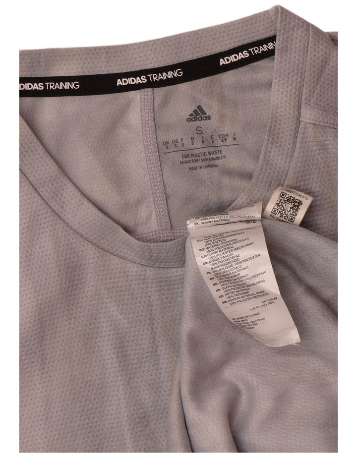 Adidas Herre Aeroready Grafisk T-Shirt Top Lille Grå Tie Dye Polyester