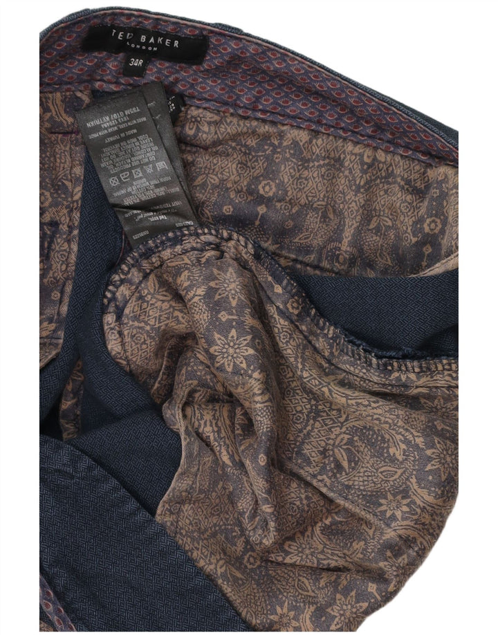 Ted Baker Herre Slim Suit Bukser W34 L32 Marineblå Bomuld