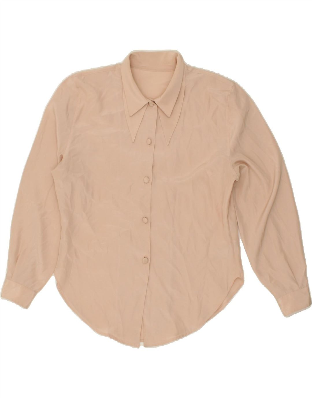 VINTAGE Dame skjortebluse UK 10 Small Beige