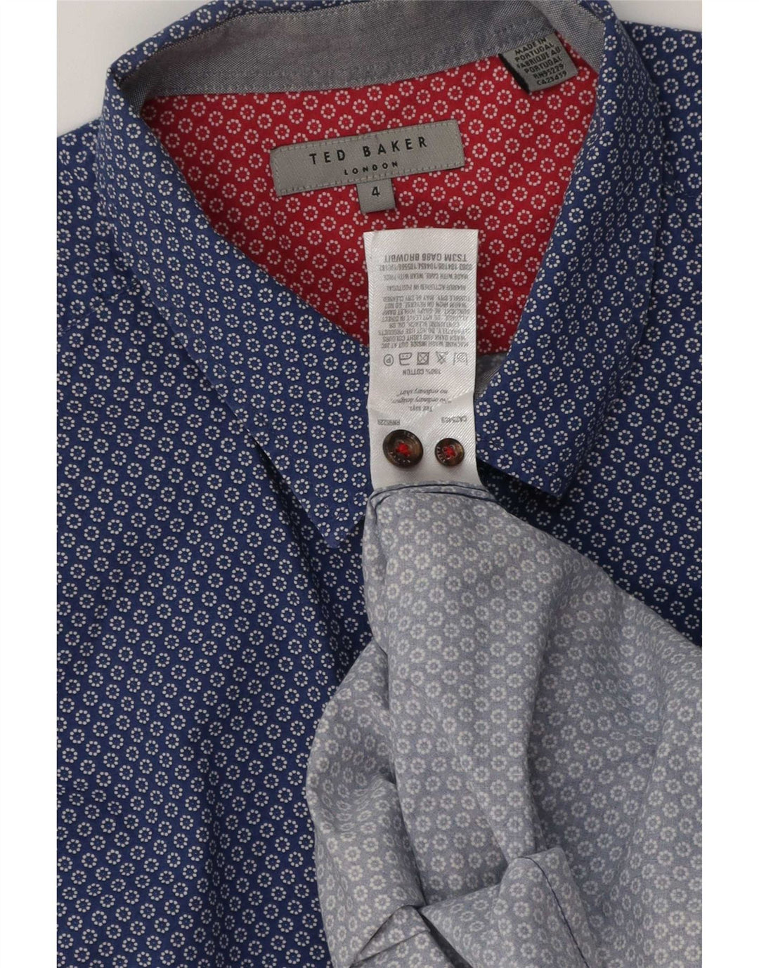 Ted Baker Herreskjorte str. 4 Large Blue Floral Cotton