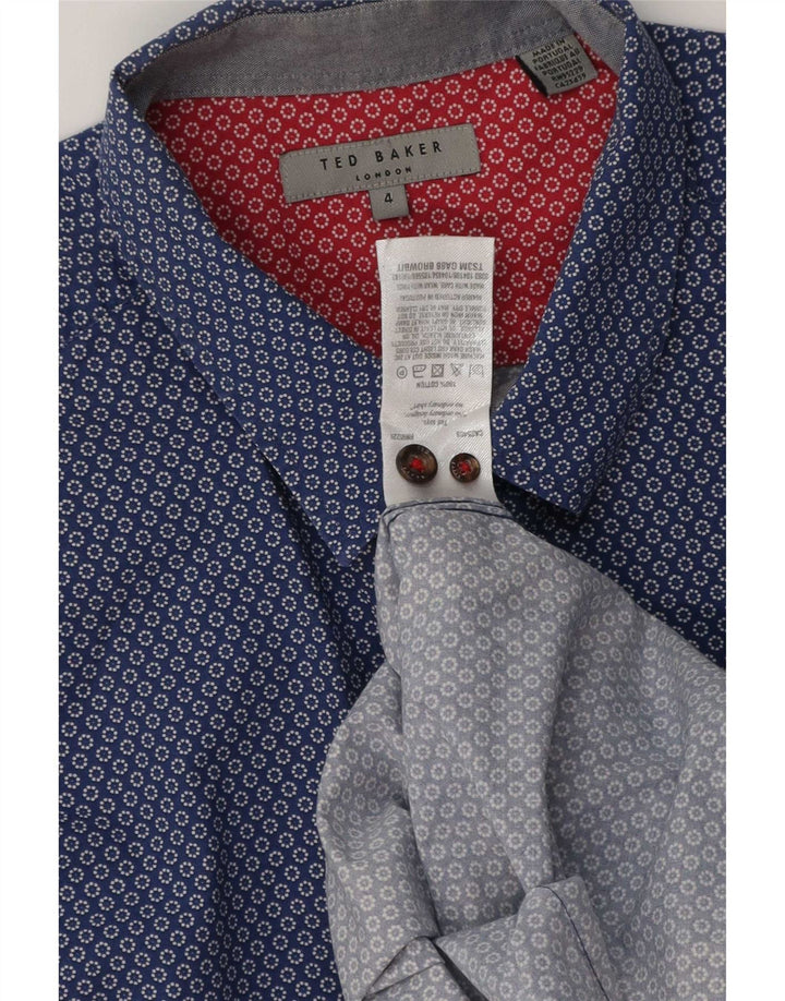 Ted Baker Herreskjorte str. 4 Large Blue Floral Cotton