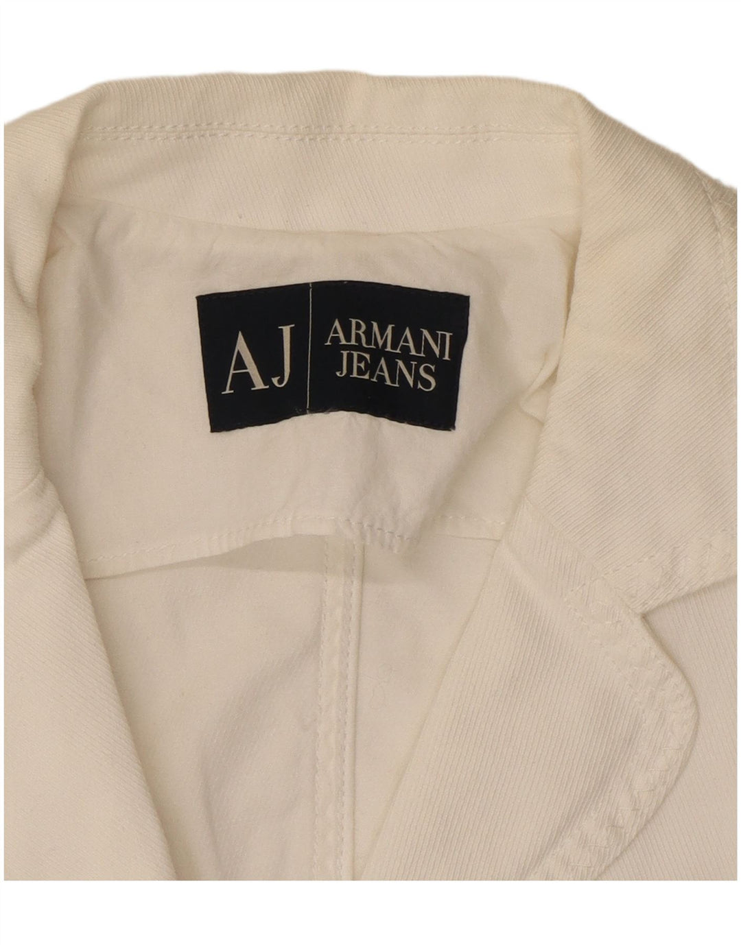 ARMANI JEANS Dame Crop 3-knaps blazerjakke UK 10 Small White