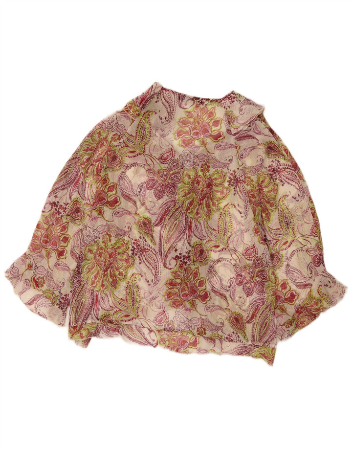 Zara Womens Flæse Front Bluse Top UK 14 Large Multicolored Floral
