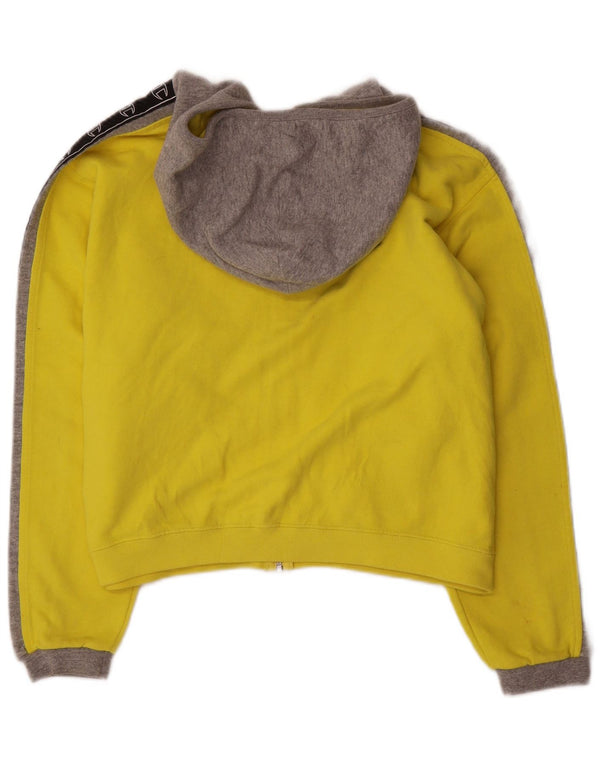 Champion Dame Grafisk Hættetrøje Sweater UK 16 Stor Gul Colourblock