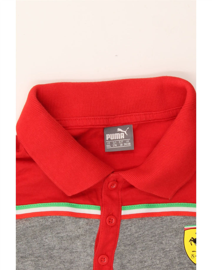 PUMA Boys Graphic Polo Shirt 15-16 Years Grey Colourblock Vintage Puma and Second-Hand Puma from Messina Hembry 