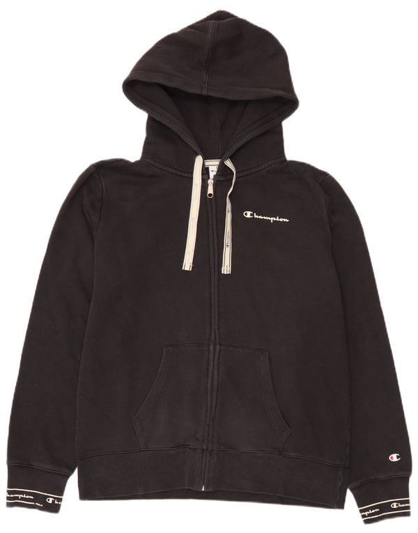 Champion Dame Grafisk Hættetrøje Sweater UK 18 XL Sort Bomuld