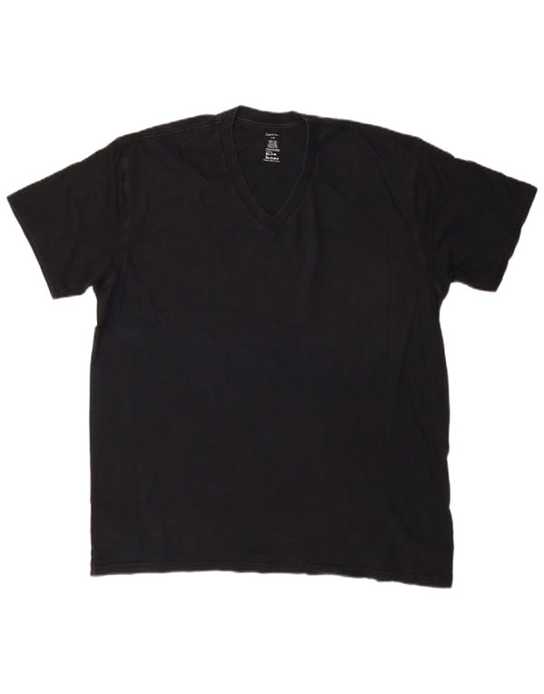 CALVIN KLEIN Mens T-Shirt Top Large Navy Blue Cotton