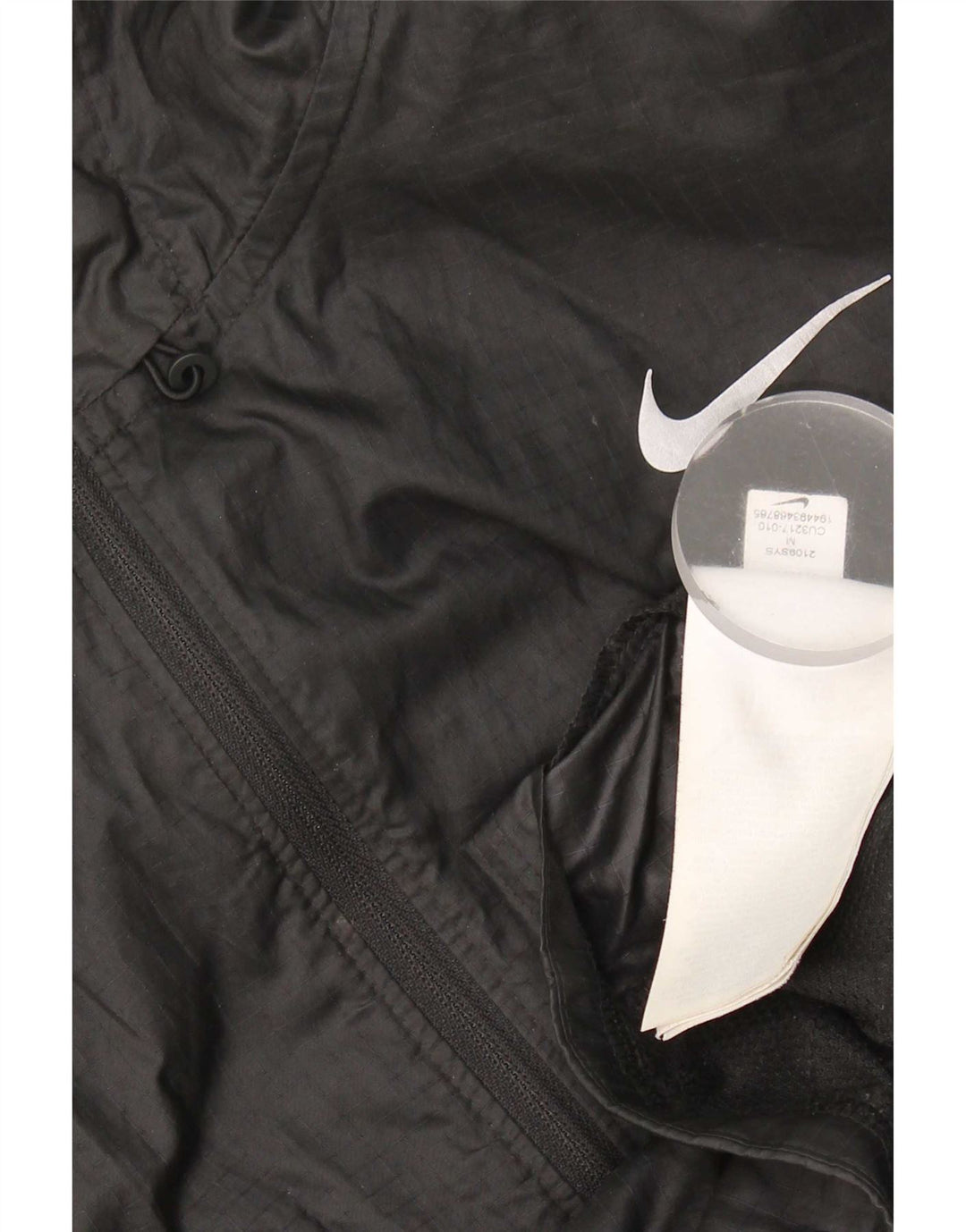 Nike Regnjakke med hætte til kvinder UK 14 Medium Sort Polyester