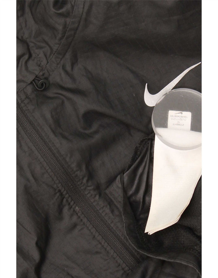 Nike Regnjakke med hætte til kvinder UK 14 Medium Sort Polyester