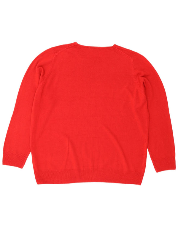 Marks & Spencer dame sweater med rund hals DK 20 2XL rød akryl