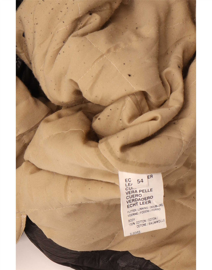 Vintage herre læderjakke IT 54 2XL Brun