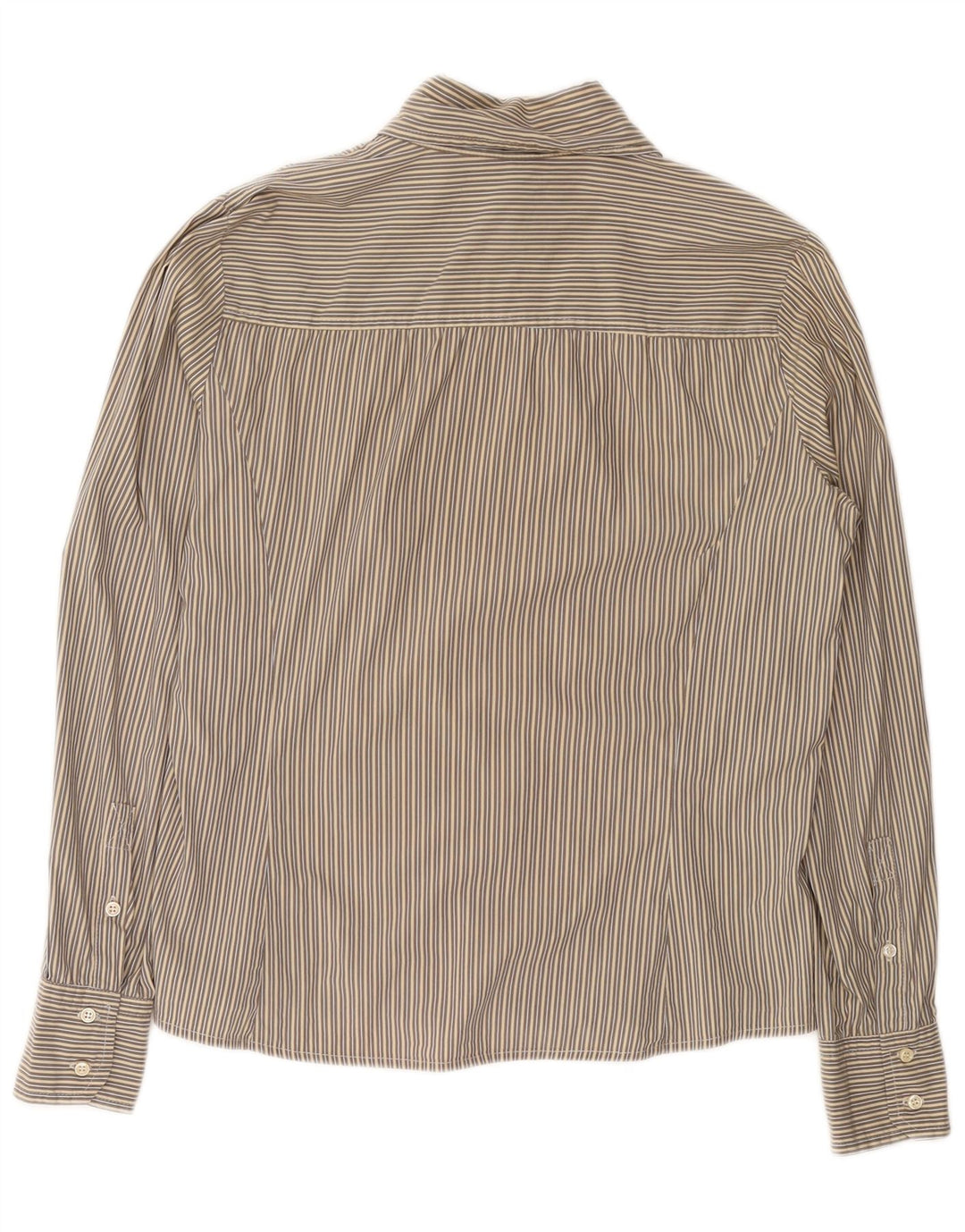 MAX MARA Dame Weekend Flæse Front Skjorte UK 16 Stor Beige Nålestribe