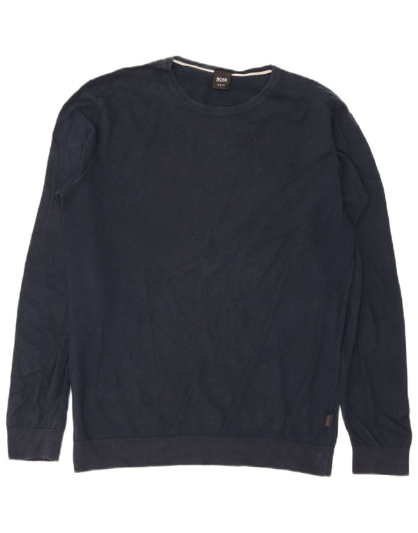Hugo Boss Herre Crew Neck Jumper Sweater Large Navy Blue