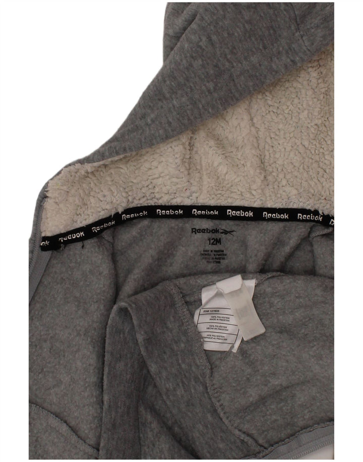 REEBOK Baby Boys grafisk hættetrøje med lynlås 9-12 måneder grå polyester