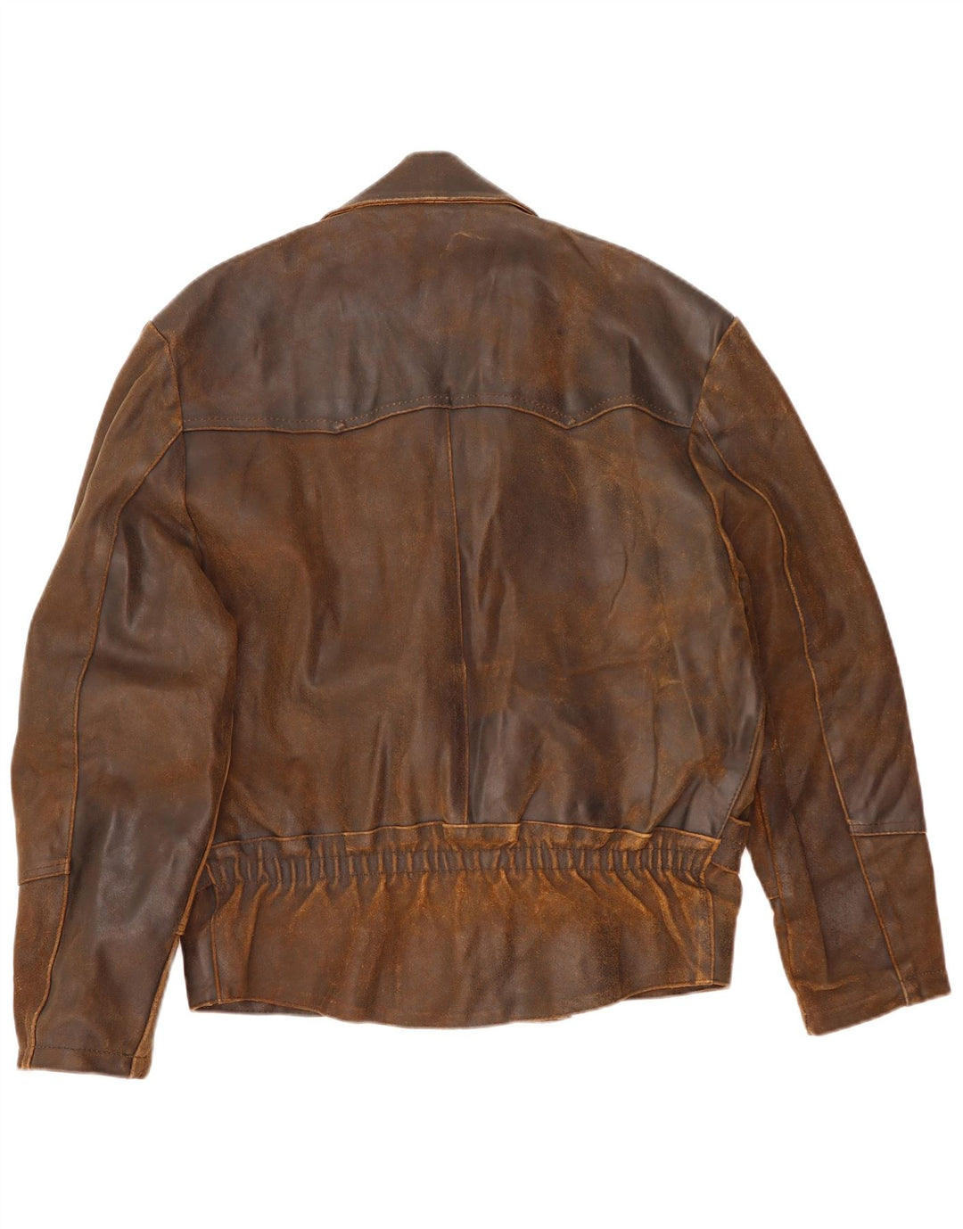 Vintage Herre Læder Biker Jacket UK 42 XL Brun
