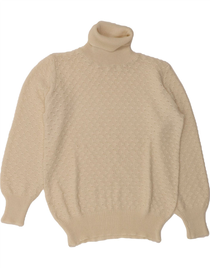 VINTAGE Womens Roll Neck Jumper Sweater UK 16 Large Off White Vintage Vintage and Second-Hand Vintage from Messina Hembry 