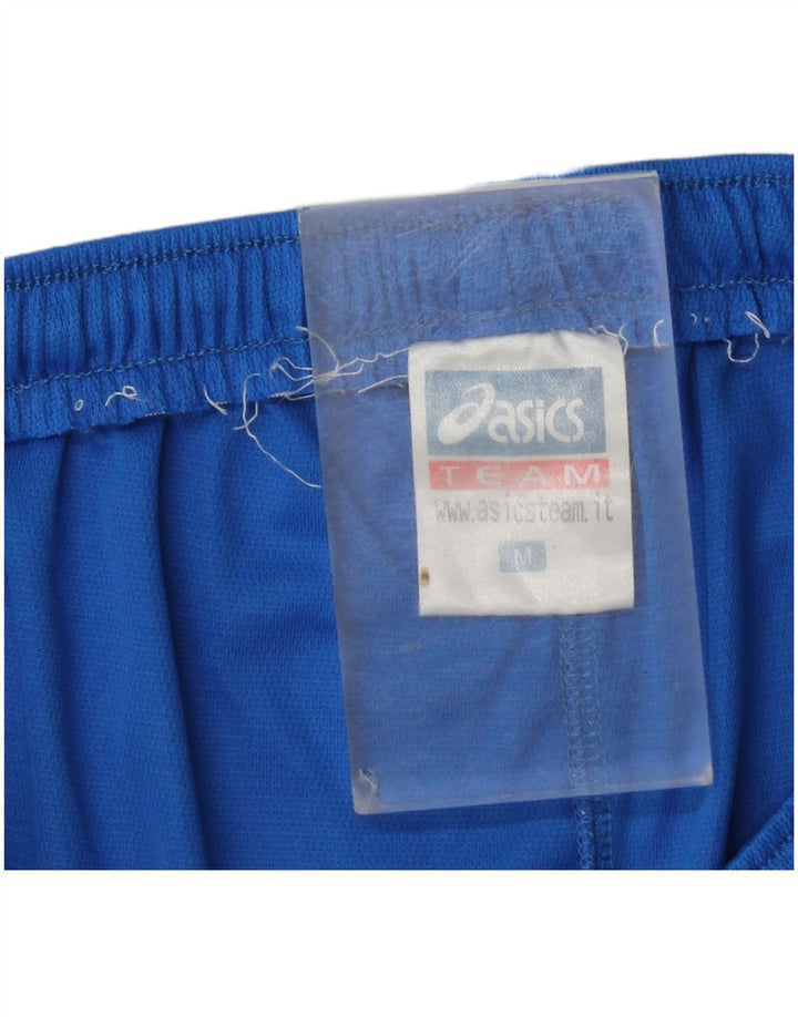 Asics Womens Graphic Sports Shorts UK 14 Medium Blue Colourblock Polyester