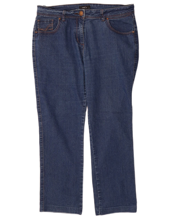 M&Co Dame Straight Jeans UK 14 Large W32 L28 Blue Cotton