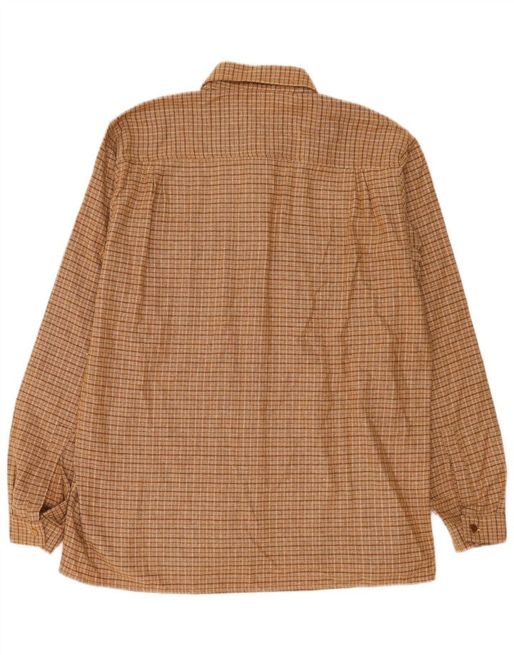 Vintage flannelskjorte til mænd IT 50 15/16 Medium brun ternet polyester
