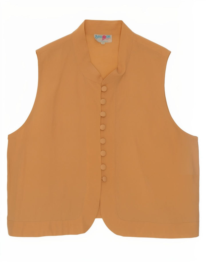 Ballon Dame Ærmeløs Oversized Bluse Top IT 40 Small Beige Silke