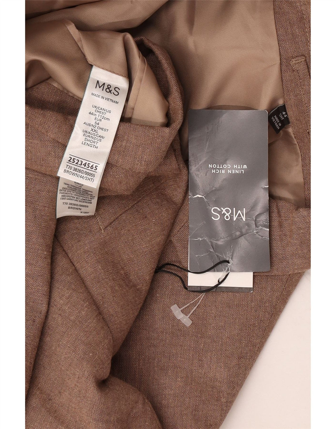Marks & Spencer Herre 2-knaps blazerjakke UK 44 XL Brun hør