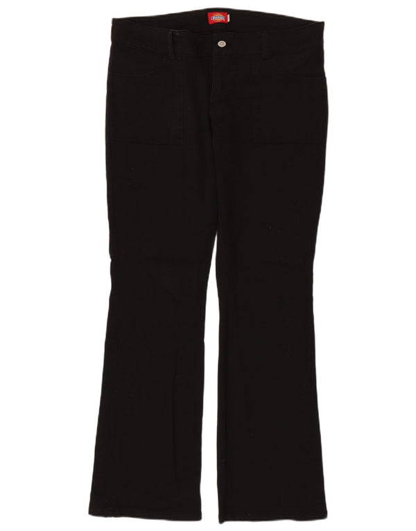 Dickies Womens Bootcut Casual Trousers US 11 Large W34 L31 Black Cotton