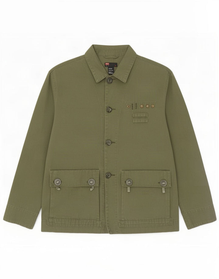 Diesel Herre Utility Jacket UK 42 XL Grøn Bomuld