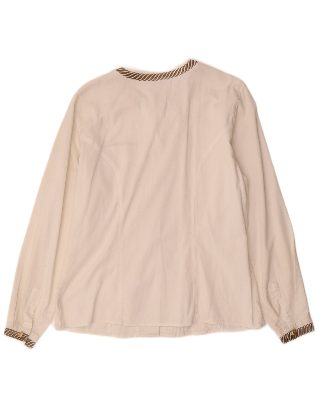 ROCCOBAROCCO Dameskjortebluse IT 46 Stor hvidstribet bomuld