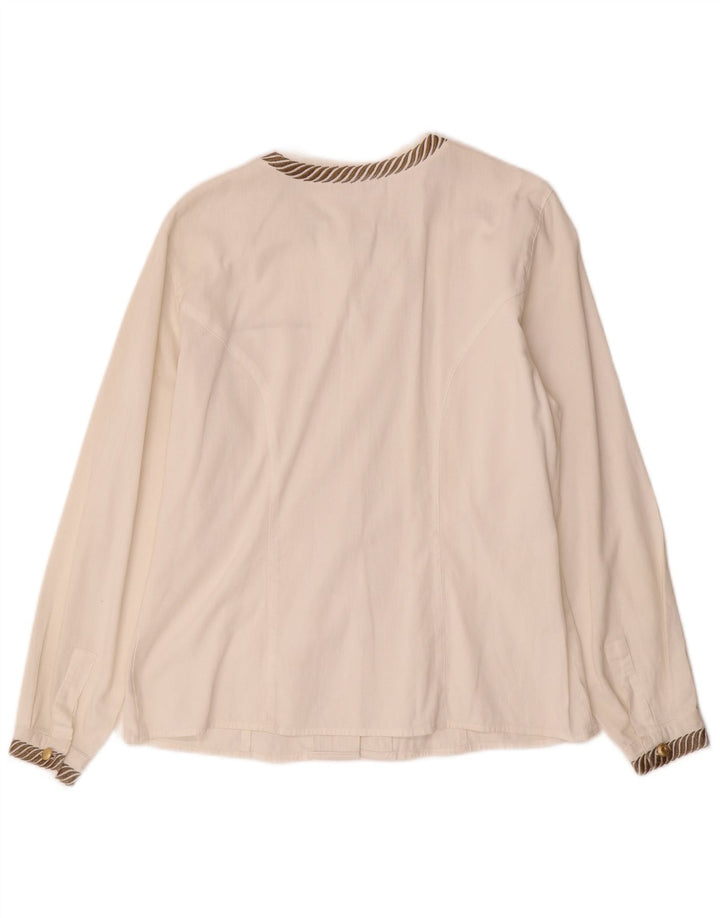 ROCCOBAROCCO Dameskjortebluse IT 46 Stor hvidstribet bomuld