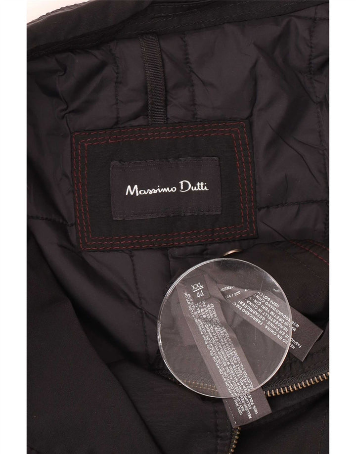 Massimo Dutti Herre Utility Jacket UK 44 2XL Sort Nylon
