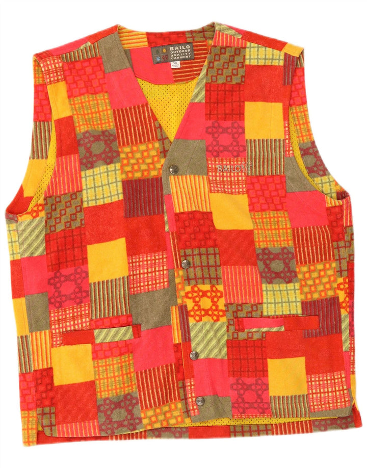 Bailo Herre Fleece Gilet IT 50 Stor Flerfarvet Patchwork Polyester