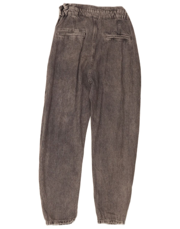 Zara Dame Højtaljede Løse Jeans EU 36 XS W26 L26 Grå Bomuld