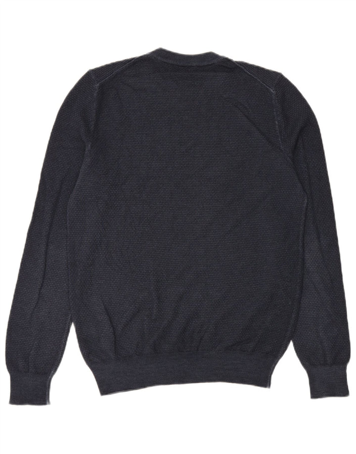 Hugo Boss Herre Crew Neck sweater Medium Navy Blue Virgin Wool
