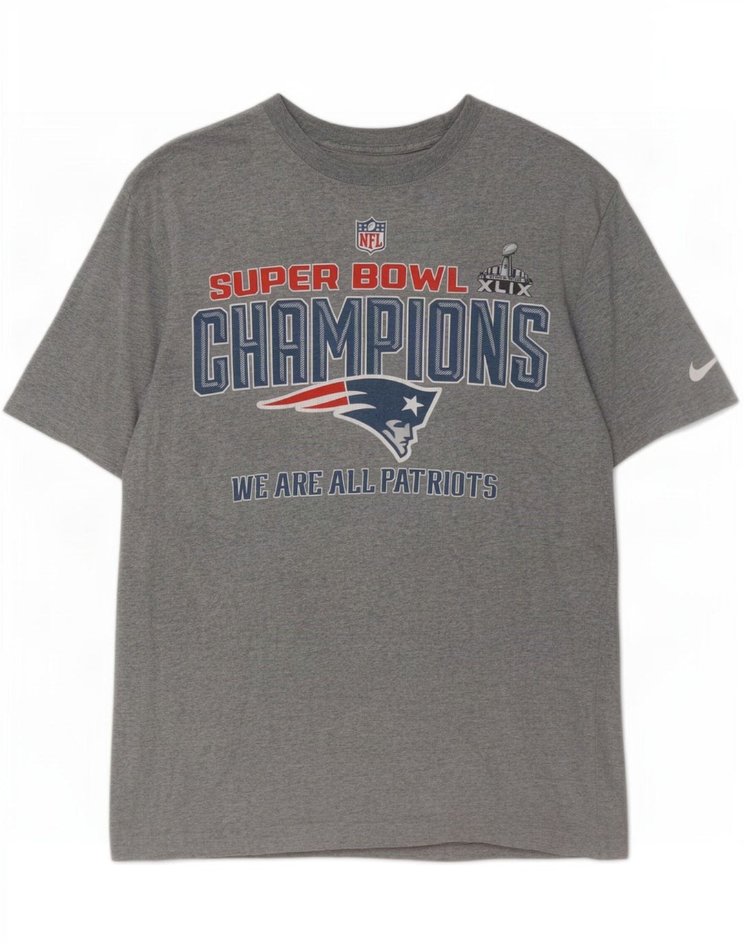 Nike Herre New England Patriots Grafisk T-shirt Top Medium Grey Flecked