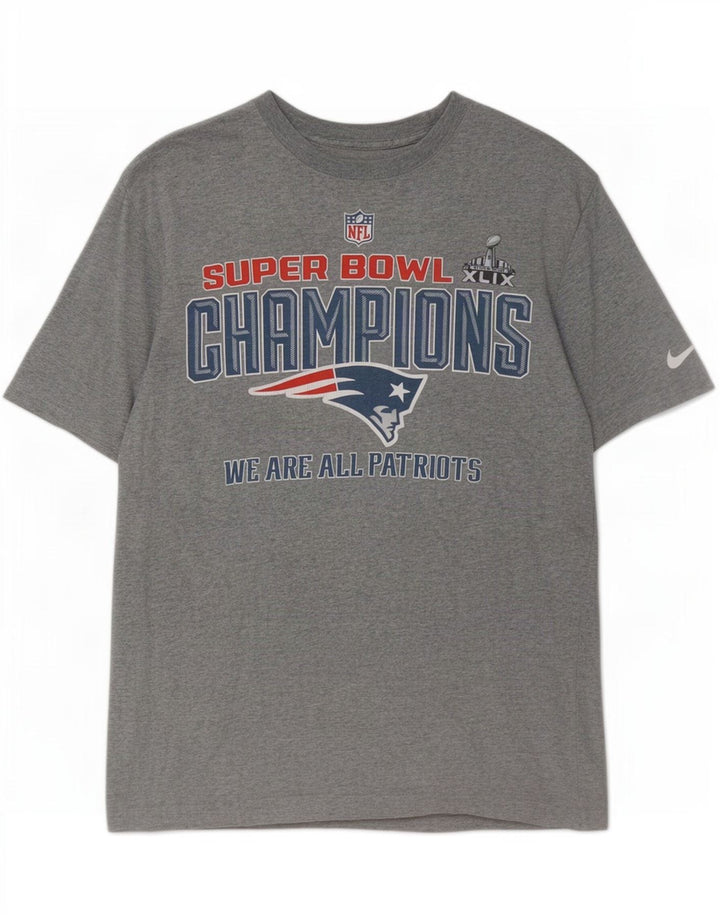 Nike Herre New England Patriots Grafisk T-shirt Top Medium Grey Flecked