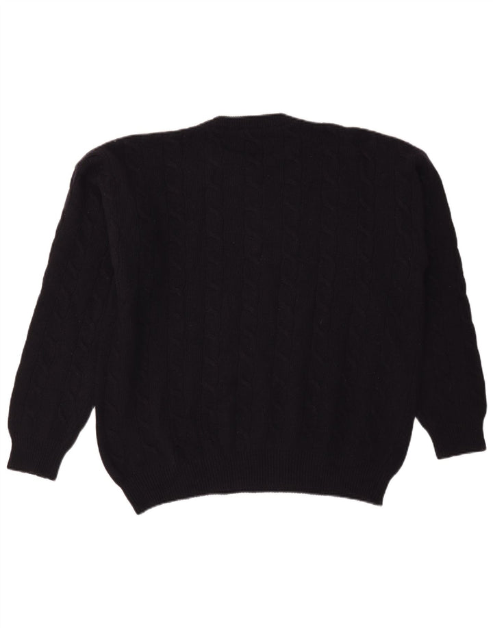 Zanolini Herre Crew Neck Jumper Sweater XL Navy Blue Virgin Wool