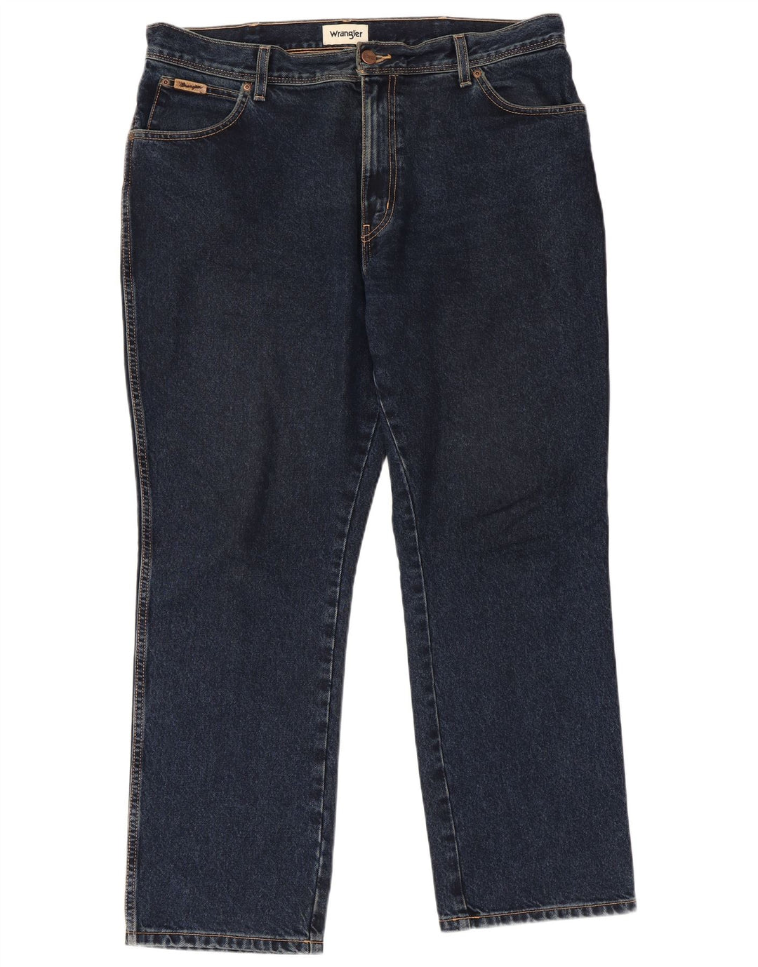 WRANGLER Straight jeans til mænd W38 L30 Marineblå bomuld