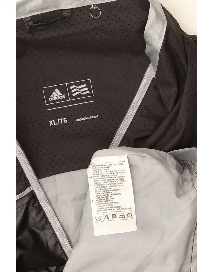 Adidas Regnjakke til mænd UK 42 XL Sort Colourblock Polyester