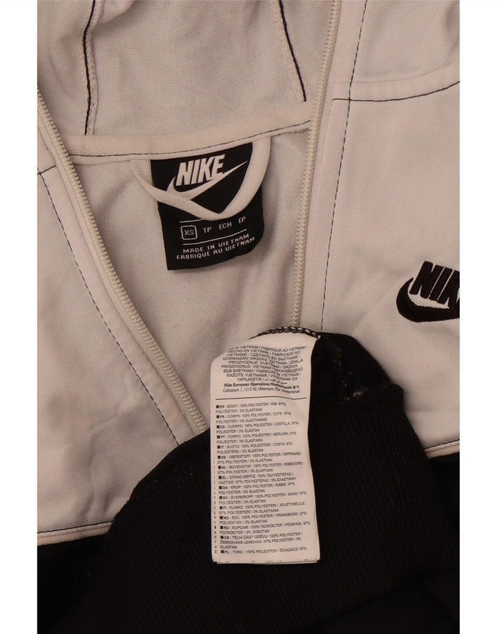 NIKE hættetrøje med lynlås til kvinder UK 6 XS Hvid Colourblock Polyester