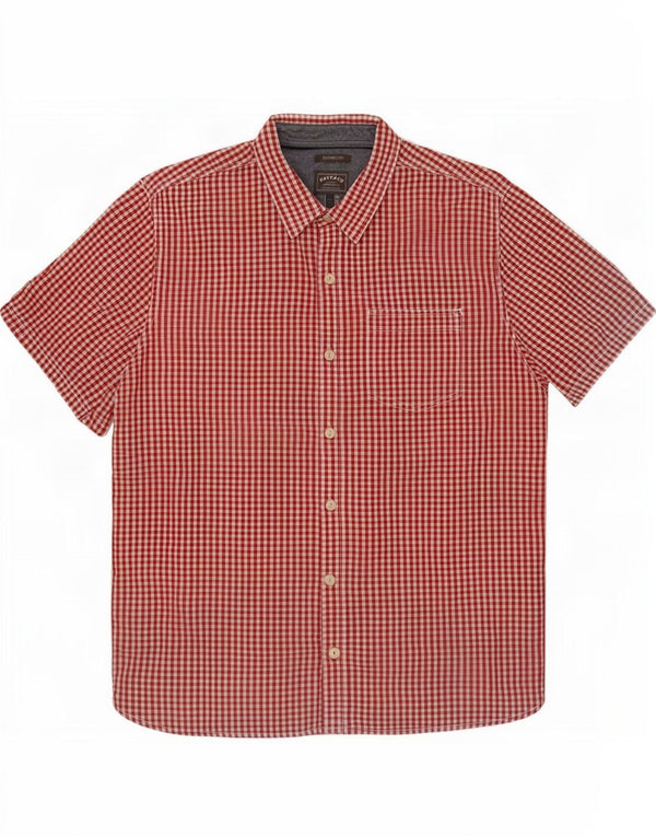 Fat Face Herre Kortærmet Classic Fit Skjorte Large Red Gingham Cotton