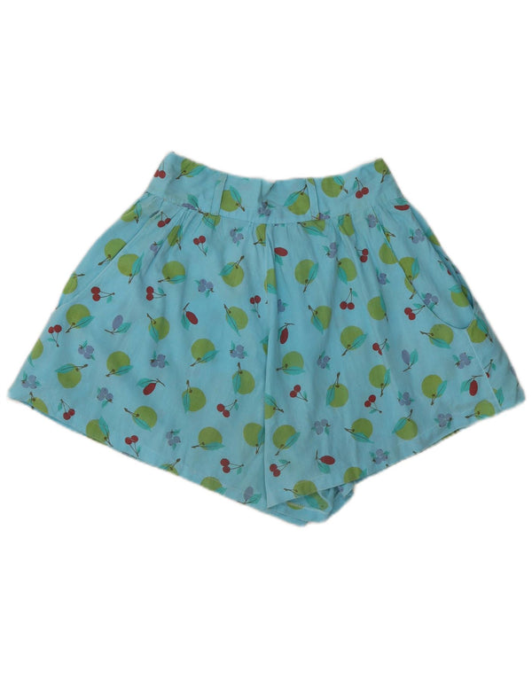 Vintage Womens Graphic High Waist Casual Shorts Medium W28 Blue