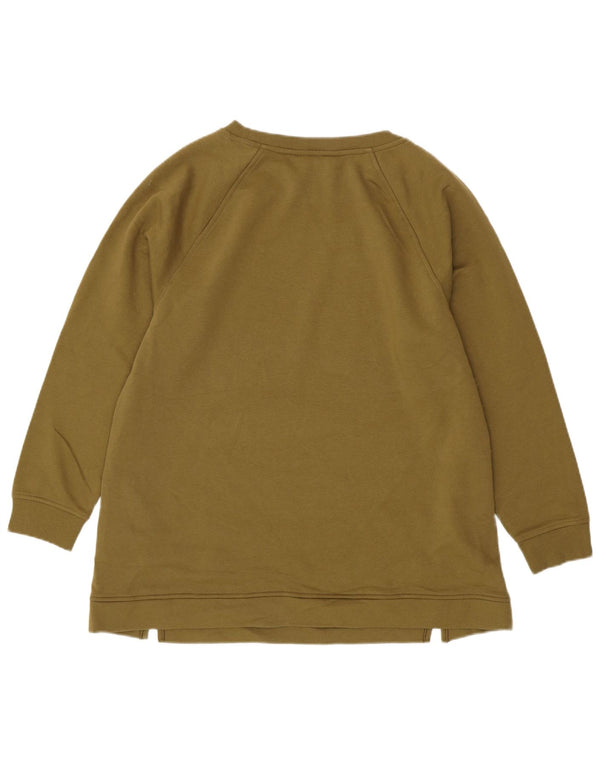 Marks & Spencer Dame Sweatshirt Jumper UK 16 Stor Khaki Bomuld