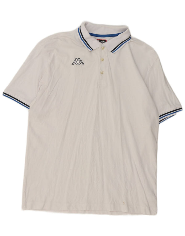 Kappa Mens Polo Shirt 2XL White Cotton