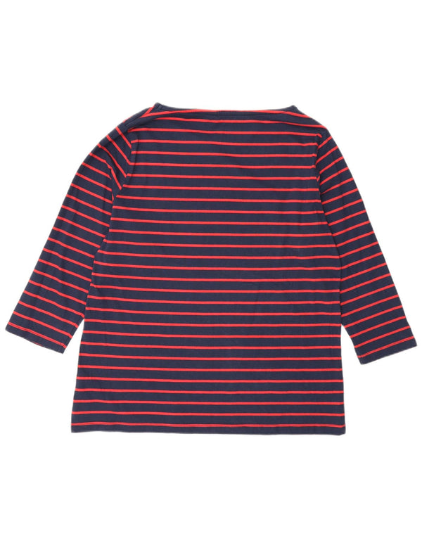 Crew Clothing Dame Top 3/4 ærmer UK 16 Stor rødstribet bomuld