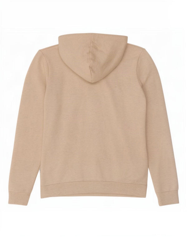 Puma Womens Hoodie Jumper UK 10 Small Beige Flecked Cotton