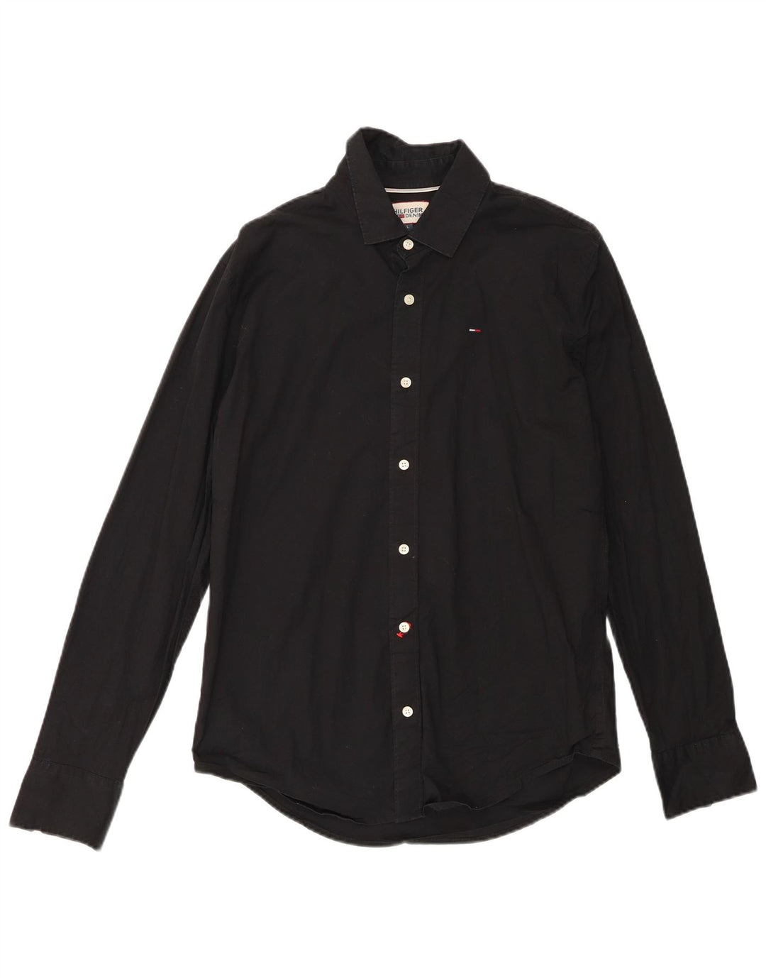 TOMMY HILFIGER Herreskjorte Stor sort bomuld
