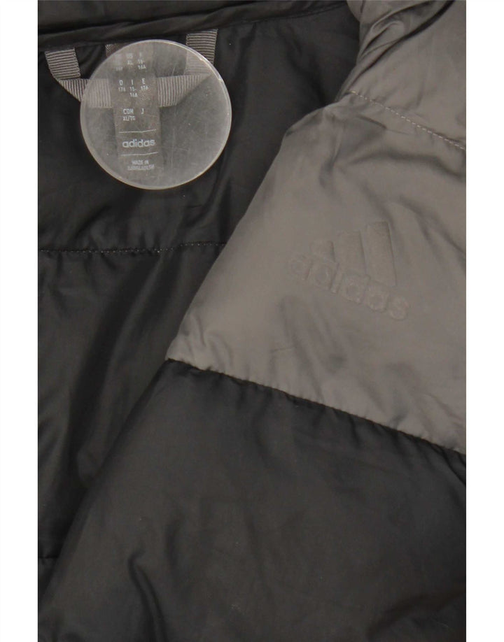Adidas drenge hættepolstret jakke 15-16 år Sort Colourblock Polyester