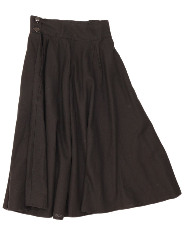 Vintage Kvinder Højtalje Plisseret Flared Skirt IT 46 Large W28 Sort