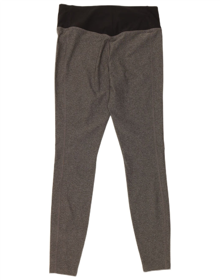 Nike Dame Dri Fit Leggings UK 14 Medium Grey Colourblock Polyester